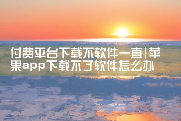 付费平台下载不软件一直